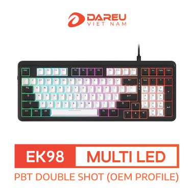 Bàn Phím Cơ Gaming DAREU EK98 WHITE x BLACK