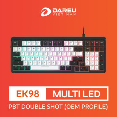 Bàn Phím Cơ Gaming DAREU EK98 WHITE x BLACK