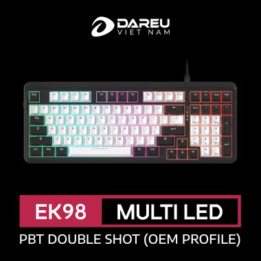 Bàn Phím Cơ Gaming DAREU EK98 WHITE x BLACK