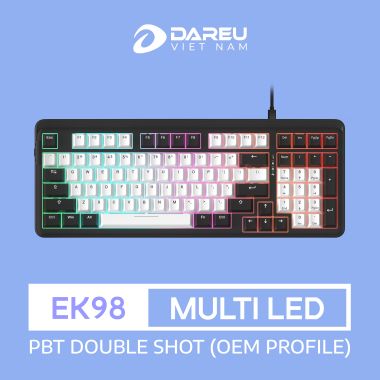 Bàn Phím Cơ Gaming DAREU EK98 WHITE x BLACK