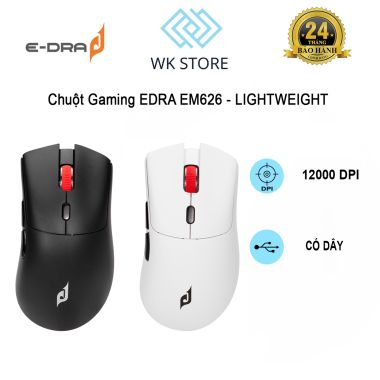 Chuột Gaming EDRA EM626 - LIGHTWEIGHT | Black / White