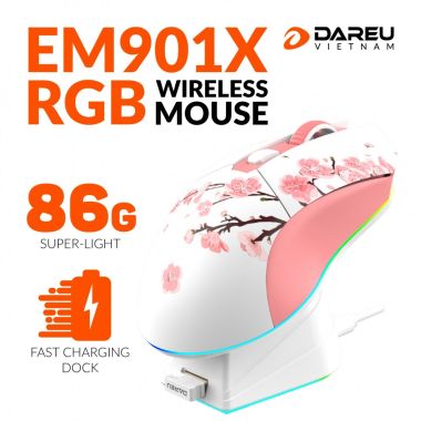 CHUỘT KHÔNG DÂY GAMING DAREU EM901X LED RGB