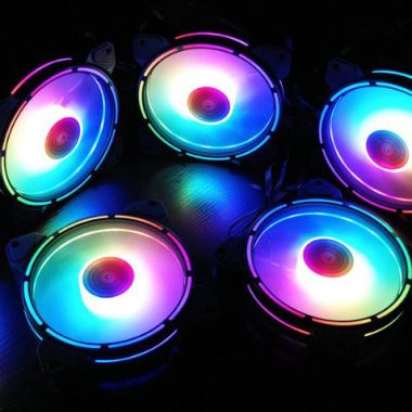 Bộ kit quạt tản nhiệt, fan case Coolmoon M2 LED RGB 12cm + hub và remote