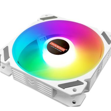 Bộ quạt tản nhiệt, fan case Coolmoon Y2 LED RGB + hub và remote - TRẮNG