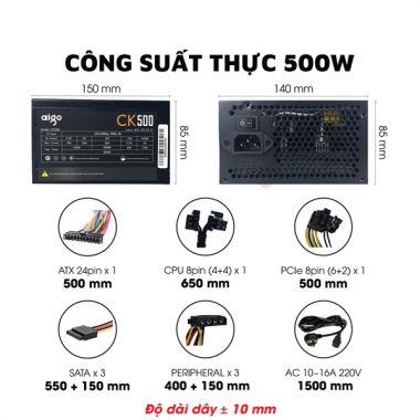 Nguồn Máy Tính AIGO CK500 500W CST