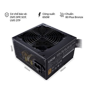 NGUỒN MÁY TÍNH COOLER MASTER MWE 650W V2 80 PLUS BRONZE