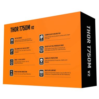 Nguồn máy tính XIGMATEK THOR T750M 750W (EN40344) - 80PLUS BRONZE, FULL MODULAR, 100% CÁP DẸT ĐEN