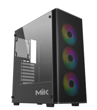 Vỏ Case máy tính MIK AION 3FA Black / White ATX Kèm 3 Fan ARGB Sync