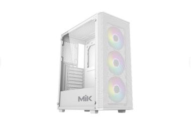 Vỏ Case máy tính MIK AION 3FA Black / White ATX Kèm 3 Fan ARGB Sync