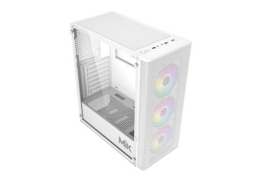 Vỏ Case máy tính MIK AION 3FA Black / White ATX Kèm 3 Fan ARGB Sync