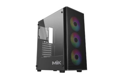Vỏ Case máy tính MIK AION 3FA Black / White ATX Kèm 3 Fan ARGB Sync