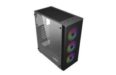 Vỏ Case máy tính MIK AION 3FA Black / White ATX Kèm 3 Fan ARGB Sync
