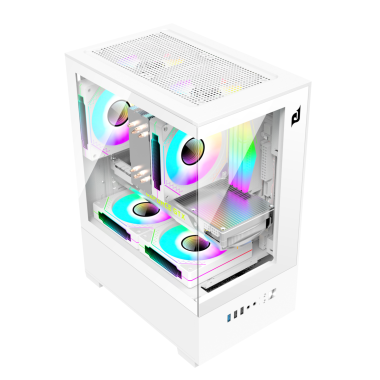 Vỏ case máy tính EDRA ECS1303 | M-ATX | No Fan | Black / White