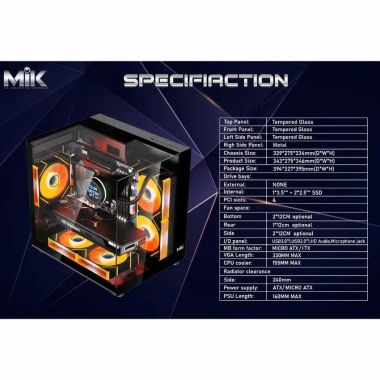 Vỏ Case MIK G3 Prism Glass Mini Black | ITX, M-ATX