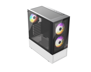 Vỏ Case Magic GM-04 Air Black - White Glass | Kèm 3 Fan