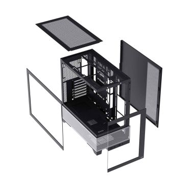 Vỏ case máy tính bàn MIK Lumine 4FA - Trắng / Đen, kèm 4 fan ARGB