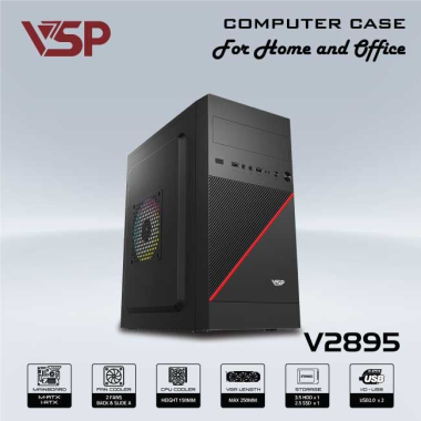 Vỏ Case văn phòng VSP V2895 | M-ATX/I-ATX