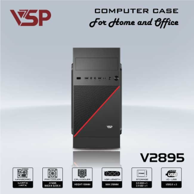 Vỏ Case văn phòng VSP V2895 | M-ATX/I-ATX