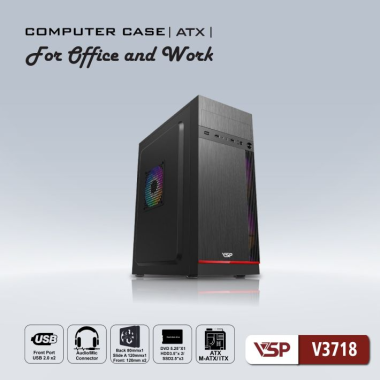 Vỏ case Văn Phòng VSP V3718 | ATX | No fan