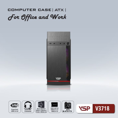 Vỏ case Văn Phòng VSP V3718 | ATX | No fan
