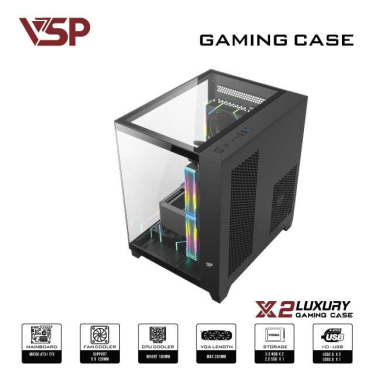 VỎ CASE VSP X2 LUXURY | Middle Tower, M-ATX | No Fan