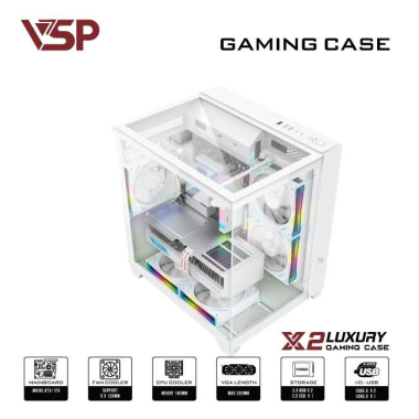 VỎ CASE VSP X2 LUXURY | Middle Tower, M-ATX | No Fan