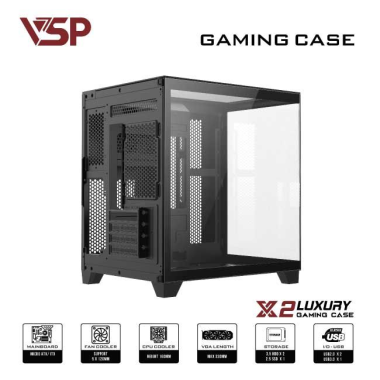 VỎ CASE VSP X2 LUXURY | Middle Tower, M-ATX | No Fan