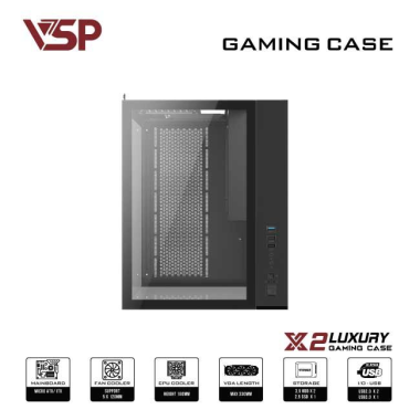 VỎ CASE VSP X2 LUXURY | Middle Tower, M-ATX | No Fan