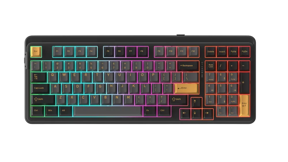 Bàn phím cơ DareU EK98 Pro | Black Golden | Cloud switch |Triple Mode