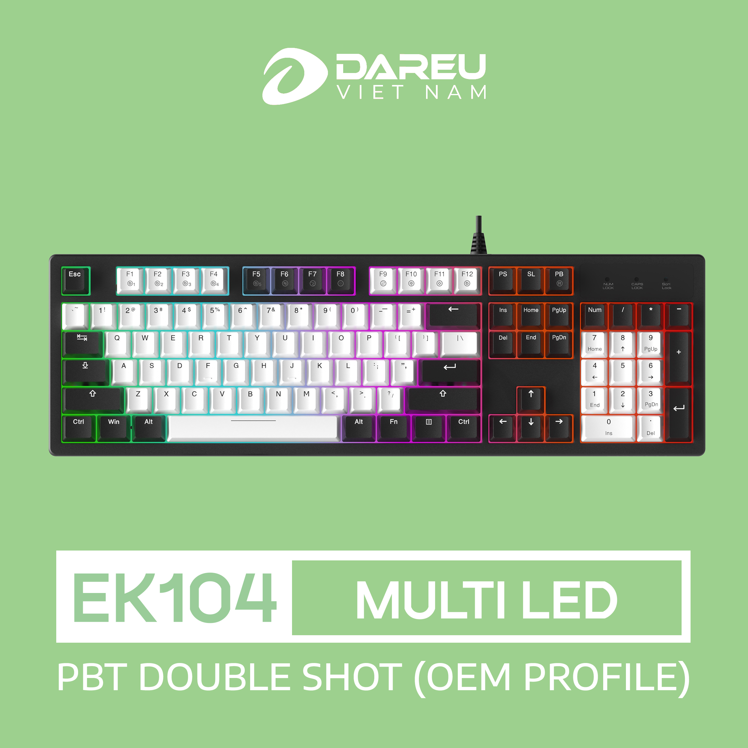 Bàn Phím Cơ DAREU EK104 WHITE x BLACK