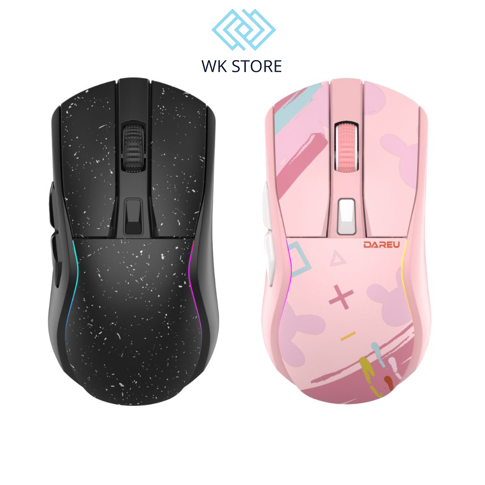 Chuột không dây Gaming DAREU A950 TRIPLE MODE BLACK / PINK