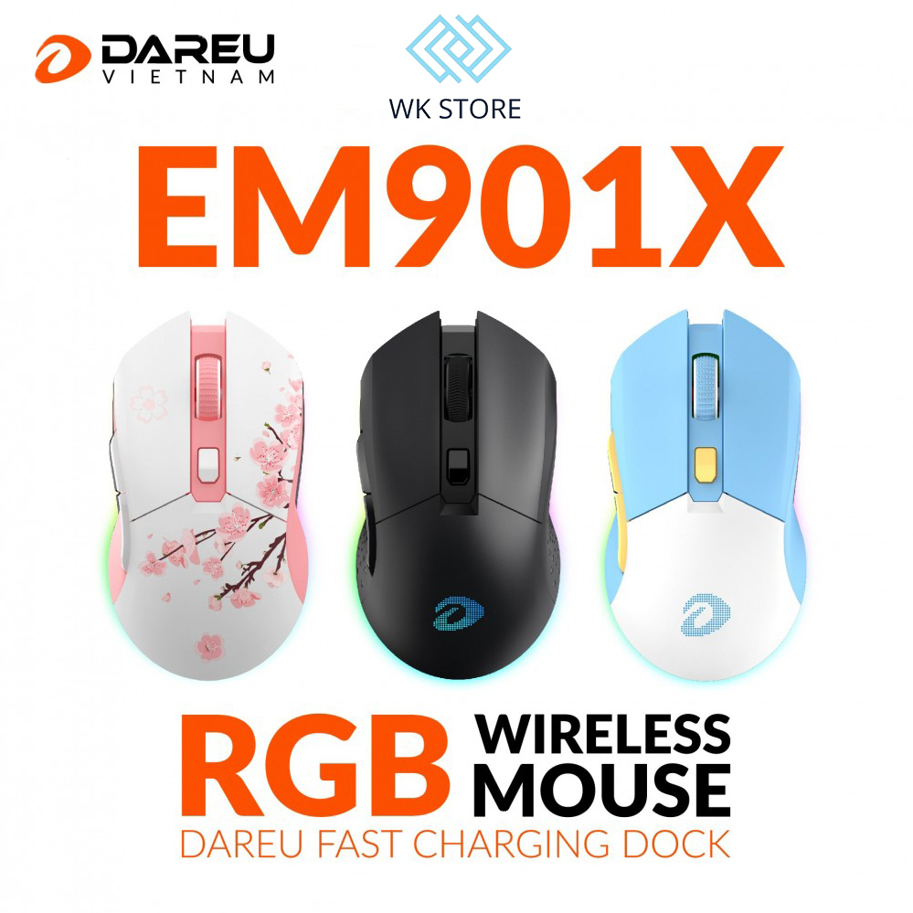 CHUỘT KHÔNG DÂY GAMING DAREU EM901X LED RGB