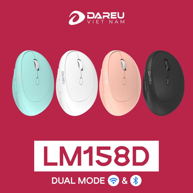 Chuột không dây DAREU LM158D | ERGO | Bluetooth + 2.4G