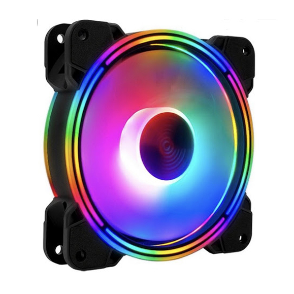 Bộ kit quạt tản nhiệt, fan case Coolmoon M2 LED RGB 12cm + hub và remote