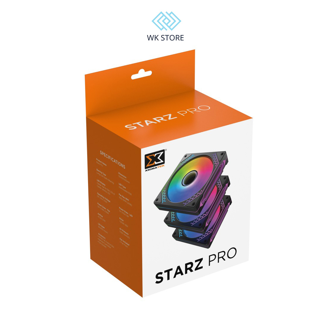 Bộ 3 quạt tản nhiệt fan case Xigmatek STARZ Pro M20A Đen / Trắng ARGB