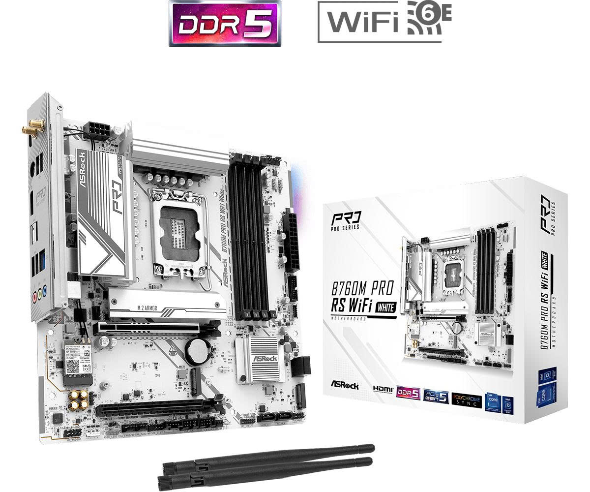 Mainboard ASRock B760M Pro RS WIFI White