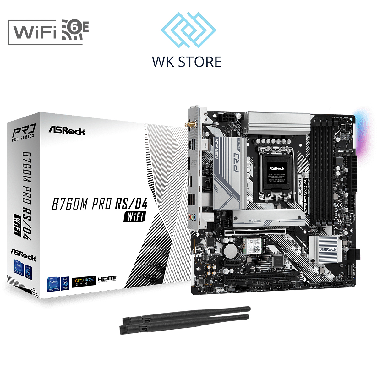 Bo mạch chủ Mainboard PC ASRock B760M Pro RS/D4 WIFI