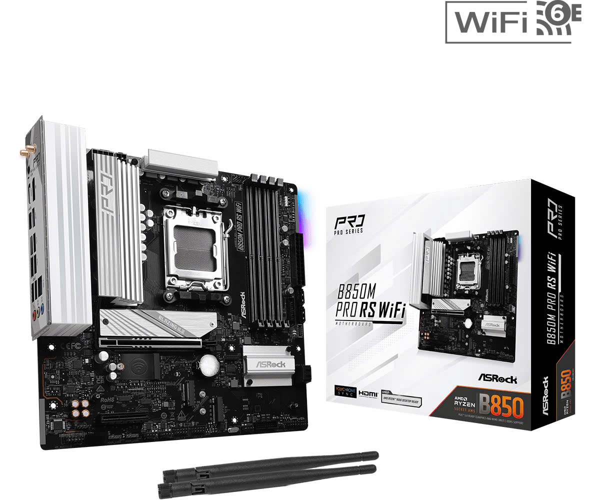 Mainboard AsRock B850M Pro RS WiFi | AM5, 4x DDR5