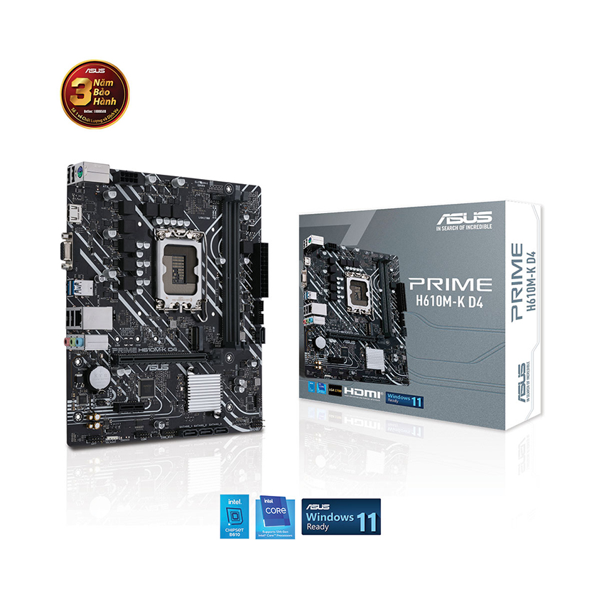 Bo mạch chủ mainboard Asus Prime H610M-K D4 LGA 1700 DDR4