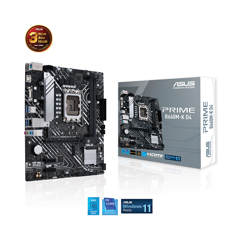 Bo mạch chủ Asus PRIME B660M-K D4 (LGA 1700)