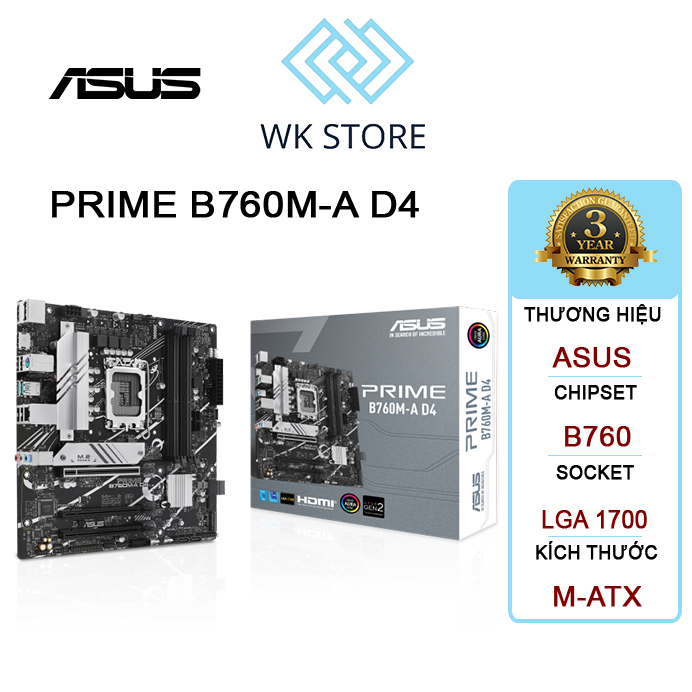 BO MẠCH CHỦ MAINBOARD ASUS PRIME B760M-A D4