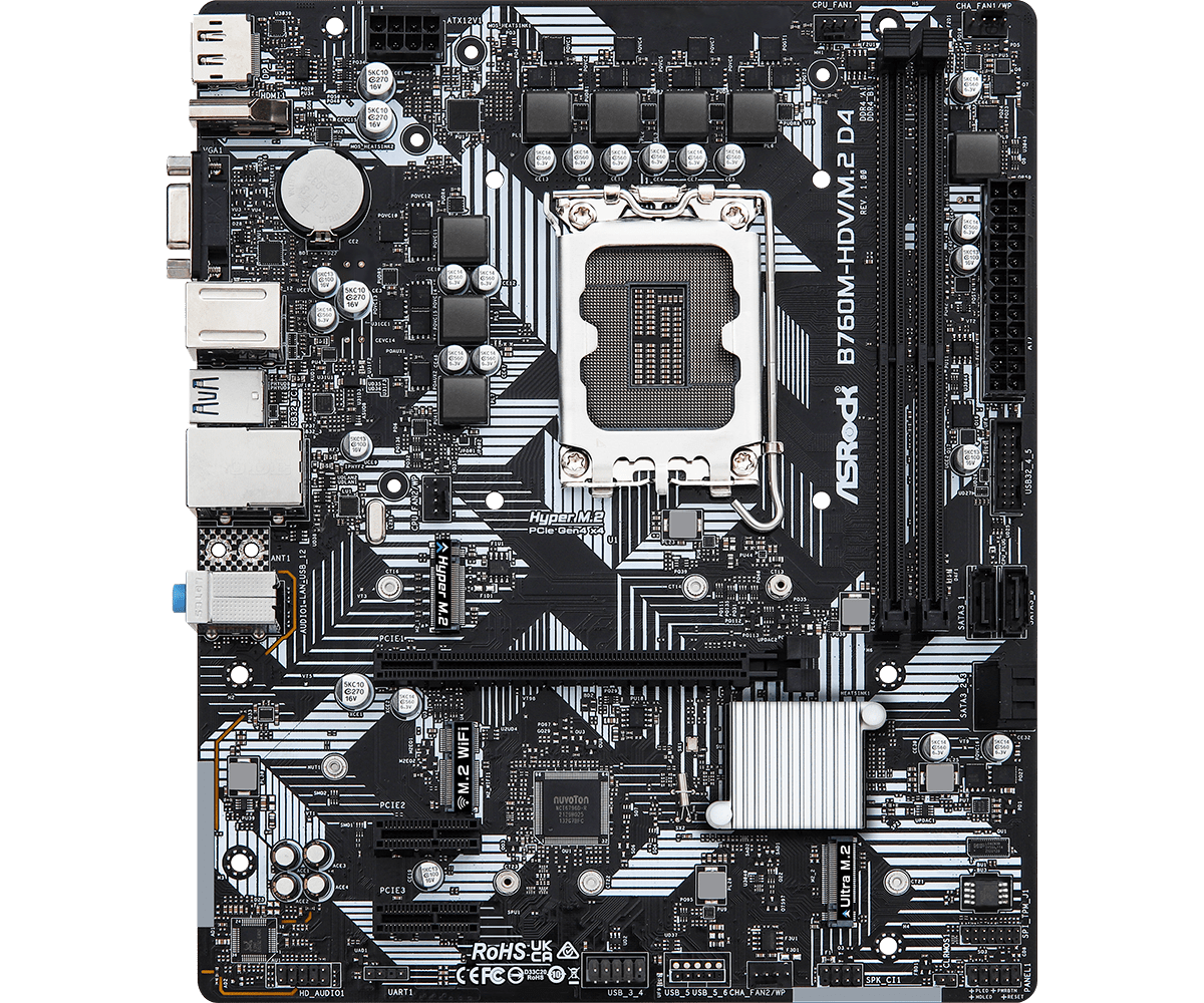 Bo Mạch Chủ - MAINBOARD ASROCK B760M-HDV/M.2 D4 ( LGA1700 / M-ATX / 2XDDR4 )