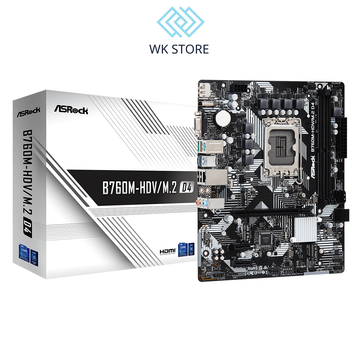 Bo Mạch Chủ - MAINBOARD ASROCK B760M-HDV/M.2 D4 ( LGA1700 / M-ATX / 2XDDR4 )