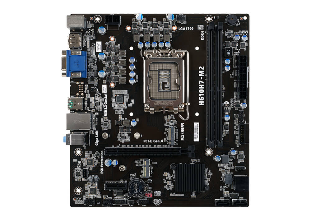 Bo mạch chủ Mainboard ECS H610H7-M2 (Intel H610, Socket 1700, m-ATX, 2 khe RAM DDR4)