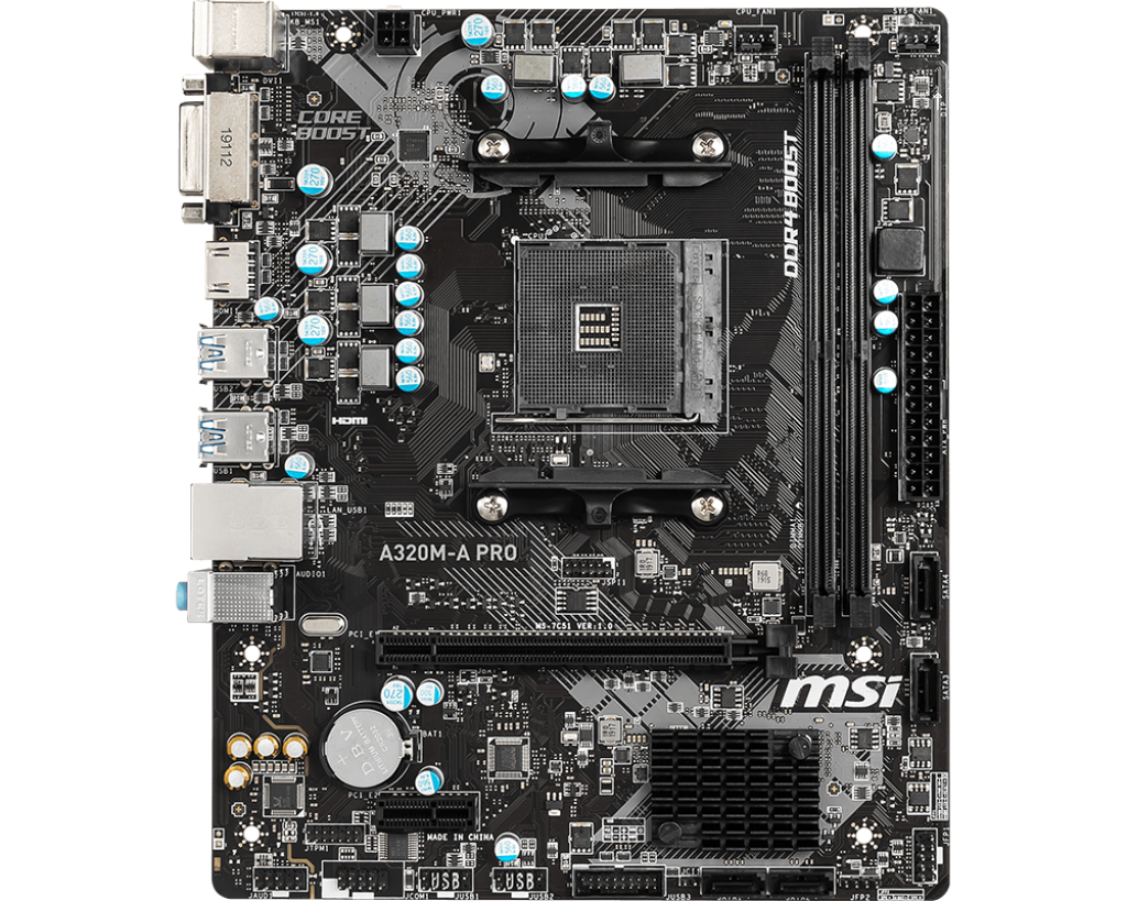 Mainboard Bo mạch chủ MSI A320M A PRO (AMD A320, Socket AM4, m-ATX, 2 khe RAM DDR4)