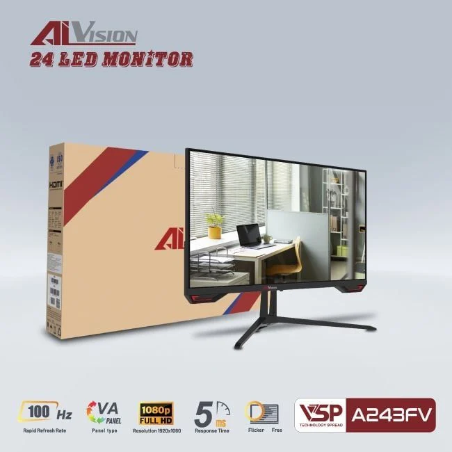 Màn hình AIVISION A243FV | 24'', 100Hz, VA, FHD, 5ms