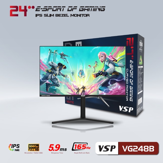 Màn hình Gaming VSP VG248B FHD 24
