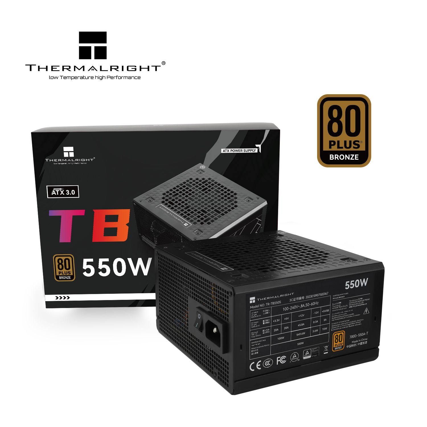 Nguồn Thermalright TR-TB550S | 550W 80 Plus Bronze