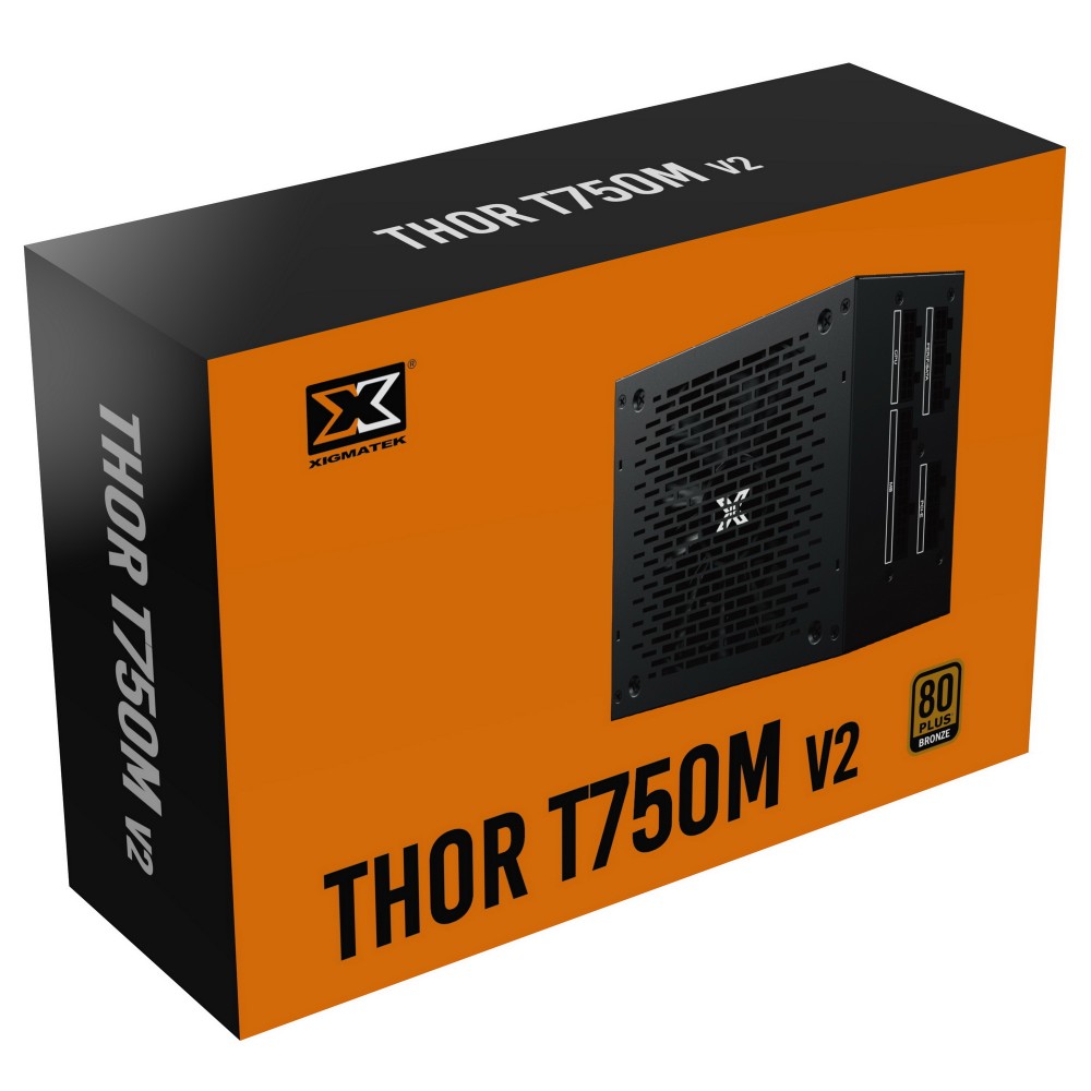 Nguồn máy tính XIGMATEK THOR T750M 750W (EN40344) - 80PLUS BRONZE, FULL MODULAR, 100% CÁP DẸT ĐEN