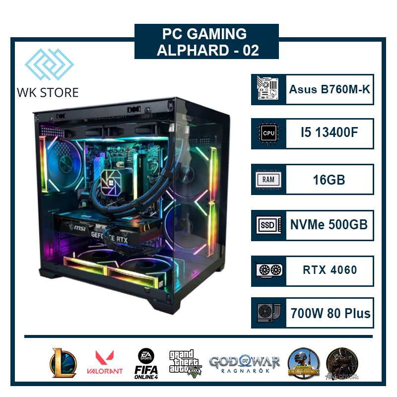 PC Gaming Alphard 02 | I5 13400F, 16GB Ram, VGA RX 7600/ RTX 3060/ RTX 4060